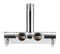 Fdit Válvula de ángulo Montada en la Pared de Latón, Válvula de Salida Doble Cromada con Carrete de Cerámica para Grifo de Lavabo