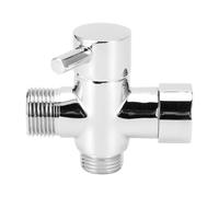 Fdit Válvula Desviadora de Grifo de 3 Vías, Válvula Desviadora de Ducha Cromada con Palanca de Metal para Cabezal de Ducha de Mano y Cabezal de fijo. (Distribuidor de agua 7/8 C)