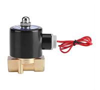 Fdit Válvula Solenoide Normalmente Cerrada, Bobina de Latón de Aleación de Zinc Eléctrica, Válvula de Gas de Aire, Aceite de Agua con Flecha de Dirección de Flujo, para Uso en