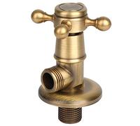 Fdit Válvula triangular de latón para baño, 1/2 G, herrajes de inodoro, válvula de esquina dorada, hardware europeo, universal, válvula de ángulo antigua, paquete múltiple