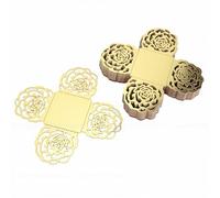 Fdit Vasos de Papel para Trufa, Paquete de 50, Forros para Hornear Dulces de Encaje Floral 3D para Mini Postre de Chocolate, Exhibición de Fiesta de Cumpleaños de Boda, 10,2 Cm (GOLD)