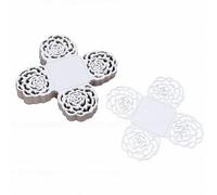 Fdit Vasos de Papel para Trufa, Paquete de 50, Forros para Hornear Dulces de Encaje Floral 3D para Mini Postre de Chocolate, Exhibición de Fiesta de Cumpleaños de Boda, 10,2 Cm (SILVER)