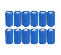 Fdit Vendaje Autoadhesivo, Paquete de 12 Vendajes para Mascotas de 10cm X 4,5m, Vendaje Veterinario No Tejido de Látex para Perros, Caballos y Gatos (BLUE)