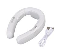 Fdit Ventilador de Cuello Portátil con Modos de Refrigeración y Calefacción, Ventilador Portátil con Batería de 10000 MAh, Ventilador Personal Silencioso Semiconductor de 3 Velocidades (WHITE)