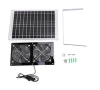 Fdit Ventilador de Escape con Energía Solar, 15 W Kit de Ventilador de Ventilador Solar Monocristalino de Silicio para Ventilador de Ventilador Dual para pollo.