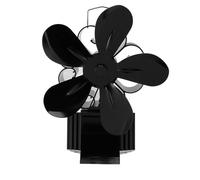 Fdit Ventilador de Estufa de Leña con 5 Aspas y Termómetro Magnético para Chimenea, Circulador de Aire Caliente sin Electricidad Eficiente