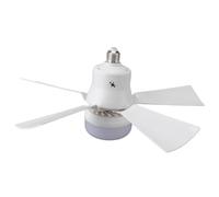 Fdit Ventiladores de Techo, Lámpara de Ventilador Pequeña E26 con Control Remoto, 3 Temperaturas de Color y 3 Configuraciones de Velocidad del Viento para Uso en Dormitorio, Sala de (WHITE)