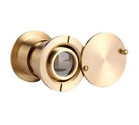 Fdit Visor de puerta de seguridad, mirilla de aleación de 28 mm de ancho, ángulo de visión con cubierta de privacidad resistente para el hogar, oficina, hotel (dorado)