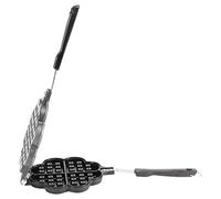 Fdit Waffle Maker Waffle Iron Mold Doble Cara Antiadherente Aleación de Aluminio para Estufa de Gas con Resistente Al Calor Fácil de Limpiar