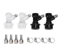 4 piezas de accesorios de barril de bloqueo de bola roscada con abrazaderas de manguera Conector de plástico con abrazadera de adaptador