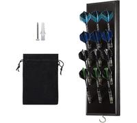 FDLS Darts Caddy - Soporte para Dardos de Pared, con Gancho de Metal, Bolsa de Almacenamiento de Accesorios, Muestra 12 Juegos de Dardos de Acero y Punta Suave, Black, Clásico