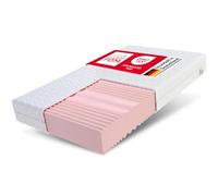 FDM Colchón de 90 x 200 cm, dureza H3, H4, Altura 24 cm, colchón de Espuma fría, colchón Enrollable de Doble Cara, Espuma HR, 7 Zonas de Confort con Tejido hipoalergénico Lavable, Funda de Tejido