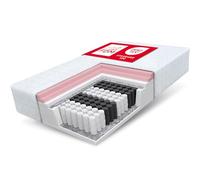 FDM Colchón Memory 180 x 200 cm, núcleo de muelles ensacados, 7 Zonas de Descanso, Altura 24 cm, H2 H3, Viscoespuma, Apto para alérgicos, Funda Lavable, extraíble, Blanco