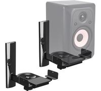 FDM Soporte de pared universal para altavoz, un par de abrazaderas laterales, soporte de soporte para altavoz con giro e inclinación para altavoces de sonido (negro)