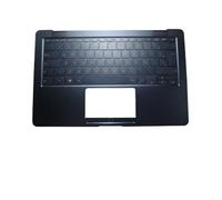 FDMOZRE Reposamanos y Teclado para portátil ASUS Zenbook 3 UX3490UA, Carcasa Superior Azul con retroiluminación, Brasil, América Latina(UX3490UA BR)