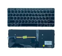 FDMOZRE Teclado retroiluminado en español de EE. UU., Latino y árabe para HP EliteBook 820 G3 G4 828 725(US Backlit NoPoint)