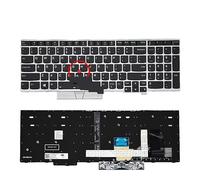 FDMOZRE Teclado retroiluminado Ruso Estadounidense para portátil Lenovo Thinkpad E580, E585, T590, E590, E595, L580, L590, P52, P53, P72, P73, 01YP560, 01YP640(US Silver Backlight)