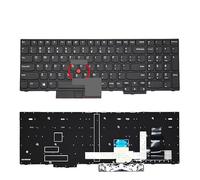 FDMOZRE Teclado retroiluminado Ruso Estadounidense para portátil Lenovo Thinkpad E580, E585, T590, E590, E595, L580, L590, P52, P53, P72, P73, 01YP560, 01YP640(US Black Mouse)