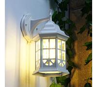 FDOIUTU Aplique de exterior, E27 farol para porche,Impermeable para jardín Lighting, Aplique metálico,Bombilla no Incluida, Valla Patio Balcón Entrada Garaje Valla (Blanco)