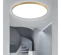 FDOIUTU Lamparas de Techo 56W, Plafon LED Techo 3000K/4500K/6000K,Temperaturas de color ajustables en 3 Modernas luz de techo redonda,para Dormitorio Cocina Salon Comedor Pasillo (oro-56W)