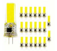 FDOIUTU Paquete de 20 bombillas LED G4 12V AC, 1 COB, no regulable, casquillo de dos clavijas, lúmenes de 400LM, ahorro de energía, adecuadas para iluminación de mostrador (Luz blanca fría)