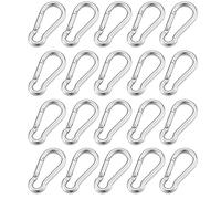 FDOSIJFOS Hebilla para Alpinismo, Mosquetón de Acero Inoxidable 316 con Cierre Resorte Multifuncional, M4, M5, M6, M7 y M8, Anillo Bloqueo Enlace rápido(20pcs,M8)