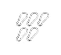 FDOSIJFOS Hebilla para Alpinismo, Mosquetón de Acero Inoxidable 316 con Cierre Resorte Multifuncional, M4, M5, M6, M7 y M8, Anillo Bloqueo Enlace rápido(5pcs,M5)