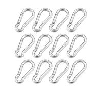 FDOSIJFOS Hebilla para Alpinismo, Mosquetón de Acero Inoxidable 316 con Cierre Resorte Multifuncional, M4, M5, M6, M7 y M8, Anillo Bloqueo Enlace rápido(12pcs,M5)