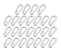 FDOSIJFOS Hebilla para Alpinismo, Mosquetón de Acero Inoxidable 316 con Cierre Resorte Multifuncional, M4, M5, M6, M7 y M8, Anillo Bloqueo Enlace rápido(25pcs,M7)