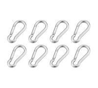 FDOSIJFOS Hebilla para Alpinismo, Mosquetón de Acero Inoxidable 316 con Cierre Resorte Multifuncional, M4, M5, M6, M7 y M8, Anillo Bloqueo Enlace rápido(8pcs,M4)