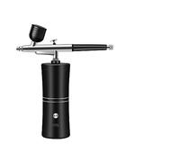 FDOSIJFOS Pulverizadores de Pintura, Pistola pulverizadora de Pintura eléctrica con inyector oxígeno y compresor, for Arte uñas, Tatuajes, Manualidades, Pasteles, pulverizador Niebla(Nero)