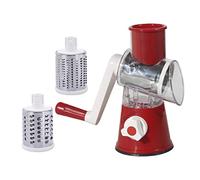 FDOSIJFOS Rebanadora, Rallador de Queso rotatorio Manual y mandolina for Chocolate, Verduras Frutos Secos - Herramienta Cocina Deep Red