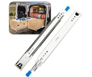 FDQAMLKX Guías para cajones Resistentes con extensión Completa y Montaje Lateral para Cocina, Escritorio, Caravana, Longitud Ajustable de 250 a 1500 mm (10" a 60"), herrajes Lisos.