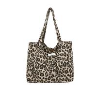 fdsmall Bolso de mano de leopardo para mujer, reutilizable, grande, con diseño de guepardo, de lona, de gran capacidad, para compras, para oficina, compras, viajes, Amarillo, 58*34*9