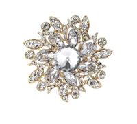fdsmall Broche de flores de cristal de diamantes de imitación coloridos para mujer elegantes alfileres de fiesta de boda vintage vestido de moda, Eine Größe, Cristal
