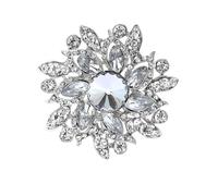 fdsmall Broche de flores de cristal de diamantes de imitación coloridos para mujer elegantes alfileres de fiesta de boda vintage vestido de moda, Eine Größe, Cristal