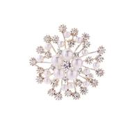 fdsmall Broches de perle pour les femmes élégante broche de perle épingles mariée demoiselle d'honneur décoration de mariage broche et épingles cristal corsage Pin Clip (02 Gold)