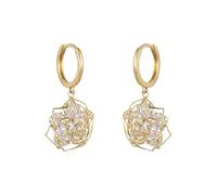 fdsmall Camelia colgante pendientes de mujer pendientes de cristal de oro Guirnalda de zircon pendientes elegantes joyas de boda regalos