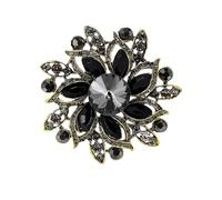 fdsmall Elegante broche de flores de cristal para mujer, con diamantes de imitación coloridos, para boda, fiesta, estilo vintage, talla única, Cristal