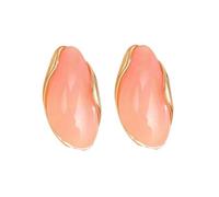 fdsmall Irregular Earrings for Women, Resin Alloy Lightweight Statement Dangle Earring Tone Maillard Ear Stud Fashion Statement Jewelry for Daily Outfit, Party & Birthday Gift (Pink)