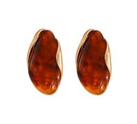 fdsmall Irregular Earrings for Women, Resin Alloy Lightweight Statement Dangle Earring Tone Maillard Ear Stud Fashion Statement Jewelry for Daily Outfit, Party & Birthday Gift (Brown)