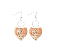 fdsmall Joyas de pendientes colgantes ligeros hechas a mano con patrones de hojas retro en anillos de hongos femeninos bohemios (03)