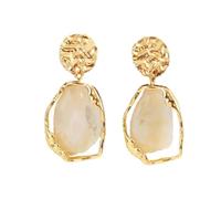 fdsmall Pendientes Colgantes de Mujer Retro, Pendientes de Geometría Cuadrada Irregulares, Regalos de Joyería de Fiesta del Festival (White)