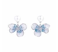 fdsmall Pendientes de perlas de diamante de agua para mujeres pendientes de perlas de cristal azul zircon mariposa flor de borla larga regalo de joyas pendientes (03)