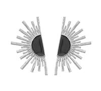 fdsmall Pendientes de sol con encanto de sol pendientes de Aro de oro para niñas, pendientes de dainty NAP chapadas en accesorios de joyería con incrustaciones de esmalte para niñas (plateado)