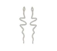 fdsmall Pendientes para mujer, punk, gótico, serpiente, titanio, pendientes de estrás, vintage, serpiente, pendientes curvos, pendientes de serpiente, pendientes de perno con personalidad, pendientes