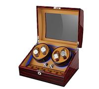 FDTMGW Bobinadora automática de Reloj para 2 Relojes + 3 Almacenamiento, Motor silencioso, Pintura de Piano, Almohadas para Reloj Exterior, Estuche de Almacenamiento de Gran Capacidad