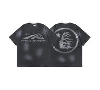 FDTURES 2024 Hellst Spring and Summer Fashion Printing Shirt para Hombres Y Mujeres con Cabeza Suelta Y Mangas Cortas-color2||M