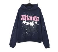 FDTURES 2024 Sp5de Pareja De Moda Masculina Y Femenina Estrella Sudadera Estampada con Capucha De Espuma-color1||S