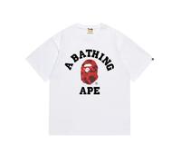 FDTURES 24ss Campus Fashion Top Bap Camiseta Mono Cabeza De Mono Japonés Camuflaje Cuello Redondo Sudadera con Capucha Camiseta De Manga Corta Suelta-color2||XL